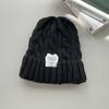 Knitted hat, candy color, white label twist wool hat, autumn and winter warm bag head hat, women's trendy cold hat, men's