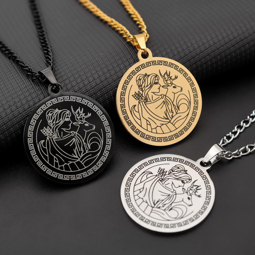 Artemis Necklace, the Twelve Main Gods of Olympus in Ancient Greece and the Goddess of Hunting, Artemis