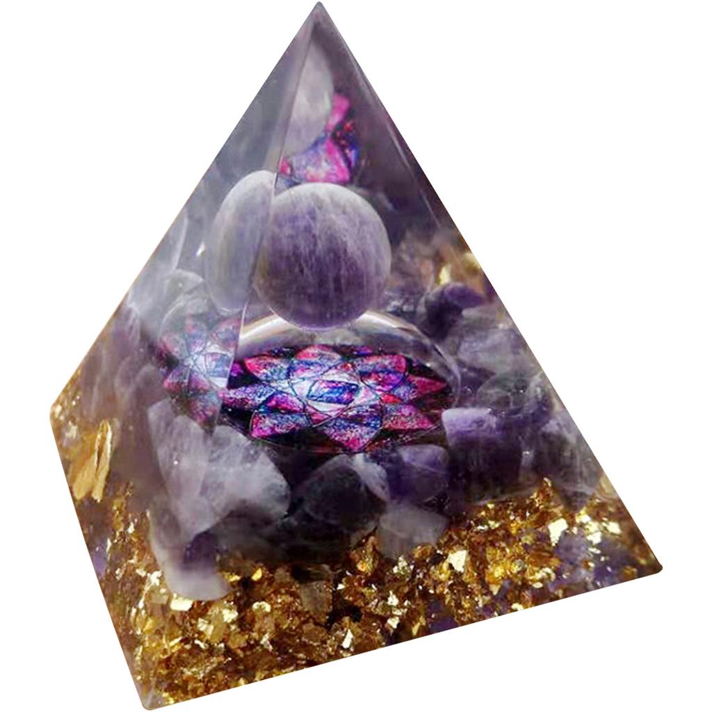 3D Crystals Pyramid Ornaments Natural Mini Pyramid Energy Stone Resin Craft Crystal Ball Xmas Kid Gift Room Medit Decor Orgonite