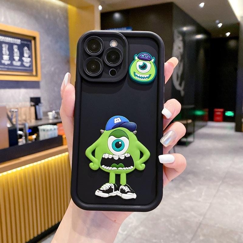 Applicable to Samsung S24 mobile phone case A35 green one-eyed monster A32 A21S three-dimensional cartoon doll foreign trade tide case