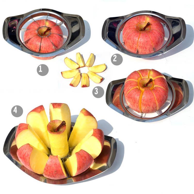 2pcs Apple Slicer and Corer Set Stainless Steel Fruit Seeder Core Remover with Non-Slip Handles for Tomato Pear Peach Cutting
