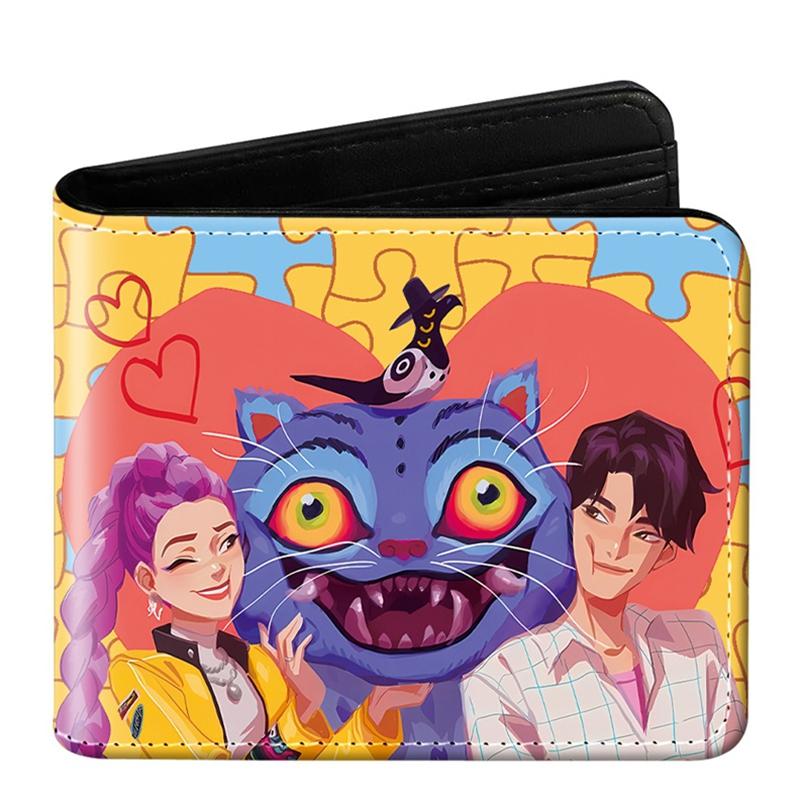 Demon Hunter Pu Anime Cartoon Print Short Wallet Rumi Mira Zoey Saja Storage Bag Birthday Gift