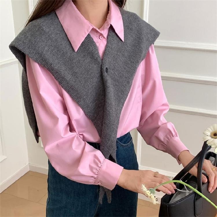 Stylish Cropped Shoulder Wrap Scarf Lightweight Polyester Shawl Elegant Women's False Collar Fashion Outerwear