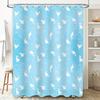 Ocean Wave Shower Curtain Blue Fish Sea Coastal Bathroom Decor Waterproof Fabric Liner