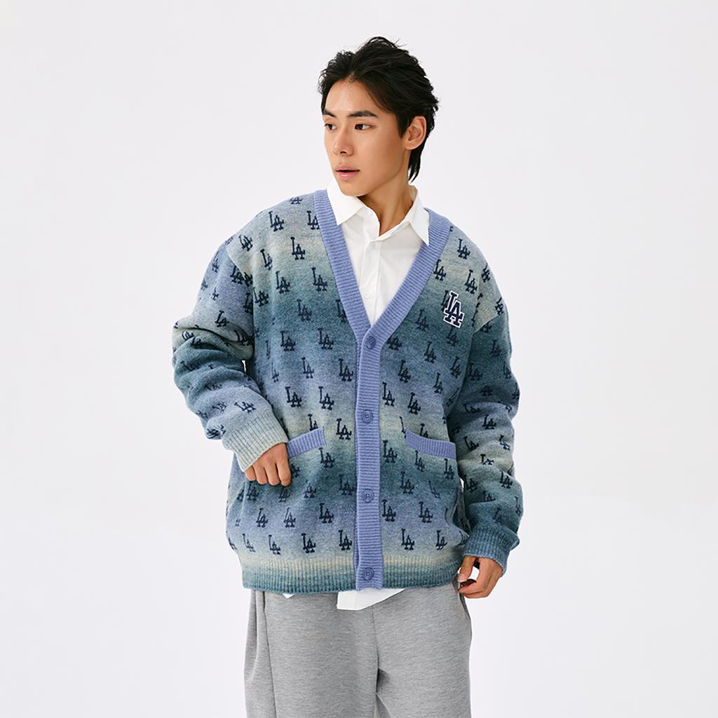 New MLB MONOGRAM Collection Los Angeles Dodgers 25FW Knitwear Unisex Light Blue 3AKCM0354-07BLL