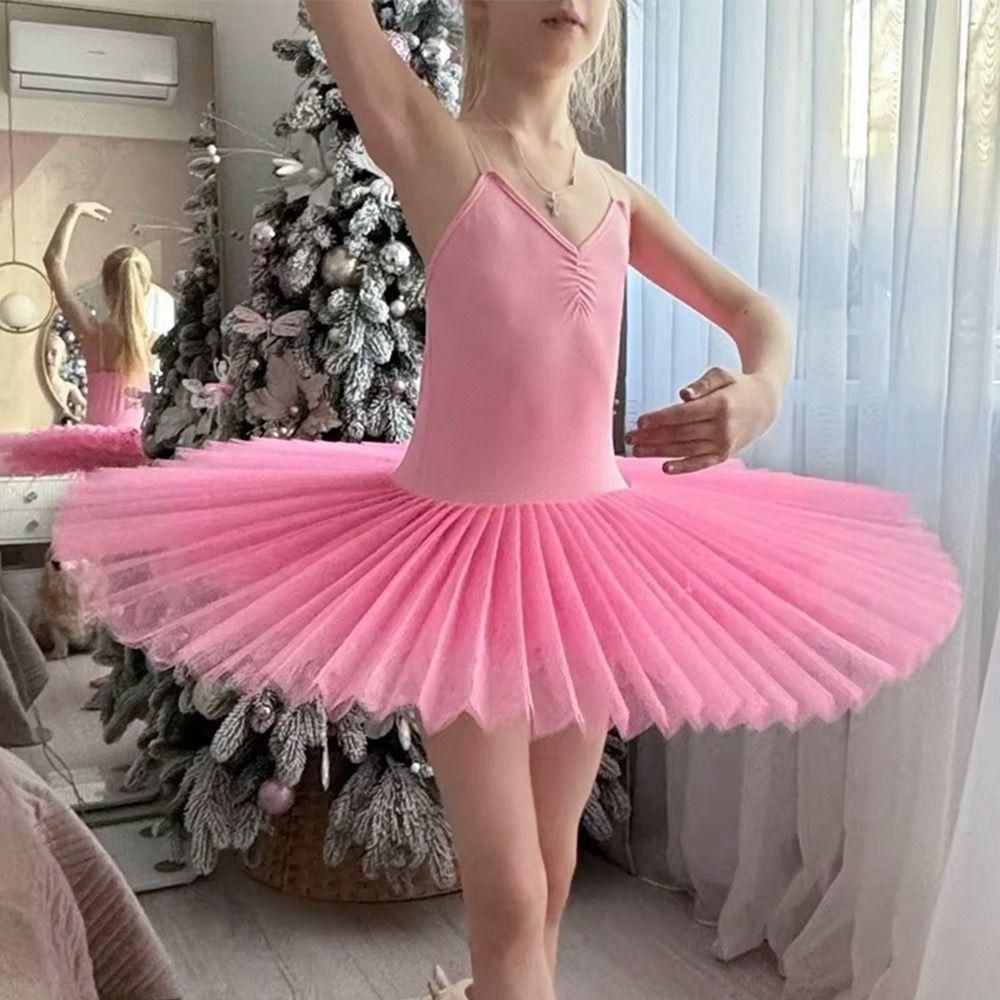 Fashion Puffy Ballet Tutu Skirt Modern Stage Costume Kids Ballet Dress White Pink Party Dress Swan Lake Ballet Dress Dance