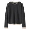 Women's 100% Cashmere Color Block Layered Knit Top - Autumn/Winter 2026 Collection