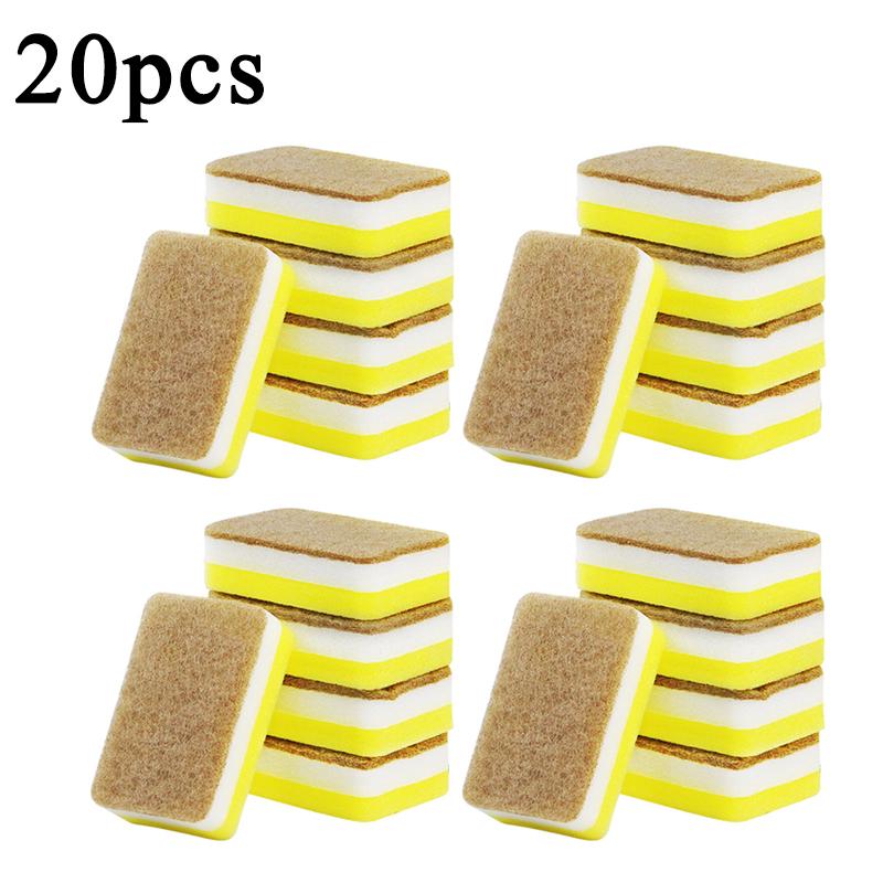 10/20pcs Dishwashing Sponge Kitchen Cleaning Tools Double-side Cleaning Sponge Durable Absorbent Sponge Pad Household Clean Tool