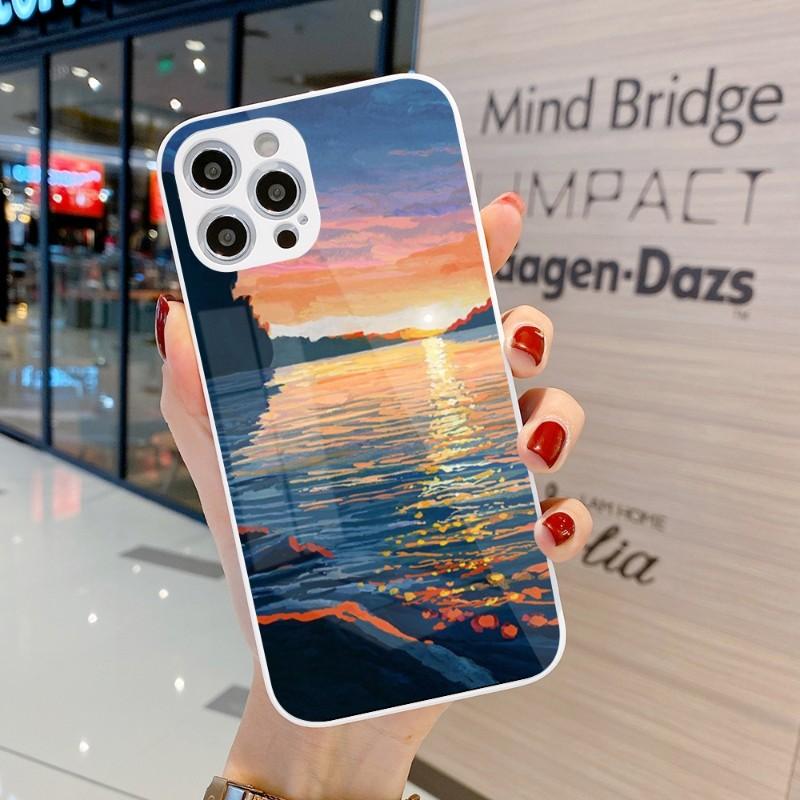 Cool Painting Art Phone Case For IPhone 14 13 12 11 Pro Max X XR XS 8 7 Plus Liquid Glass Color Phone Cover