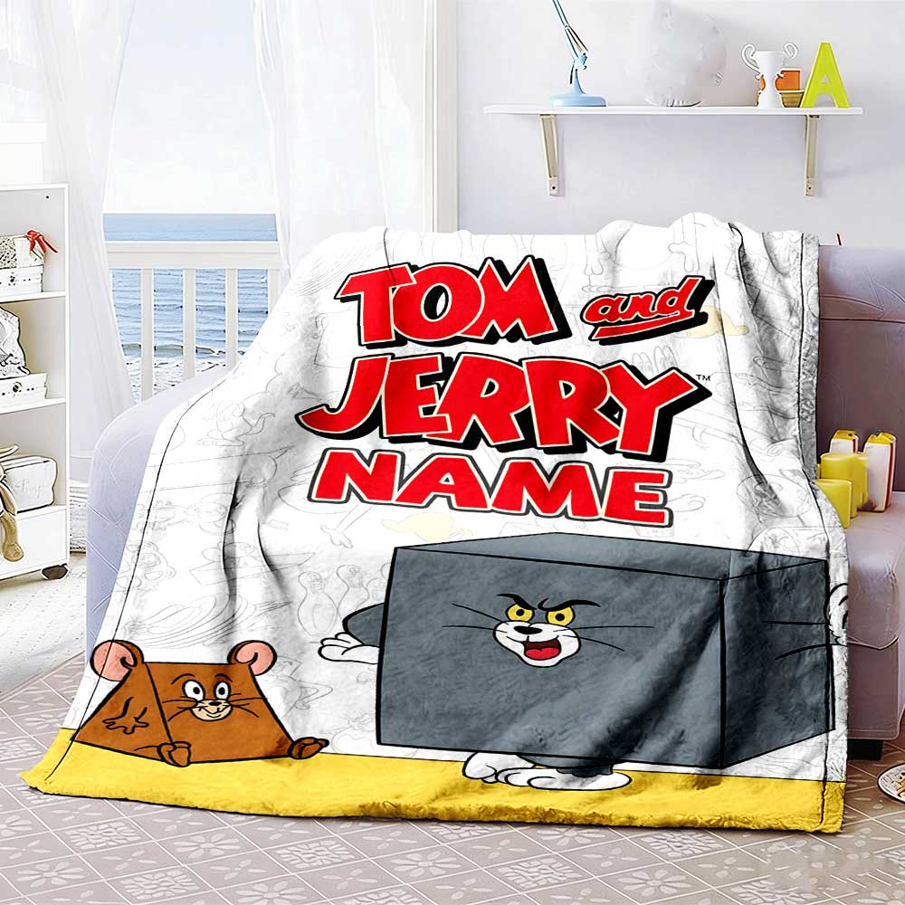 Warner Bros. Works (77) Personalized Name Blanket Throw Customizable Blanket Warmthful Decor Versatile for Chair Office Chair Nap Picnics