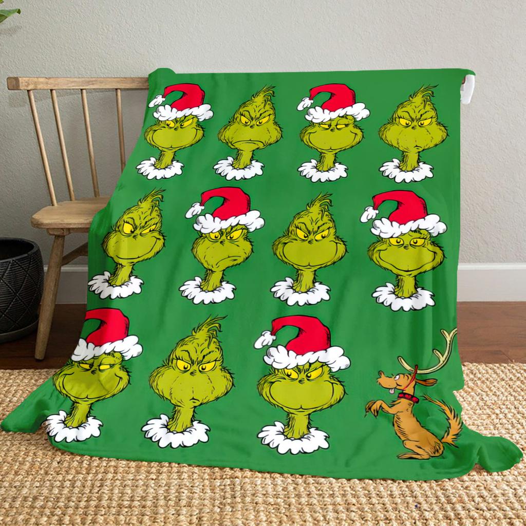 Christmas Gift Comedy Movie How the Grinch Stole Christmas blanket home warming, four season bed decoration sofa cover flannel throwing blanket K22
