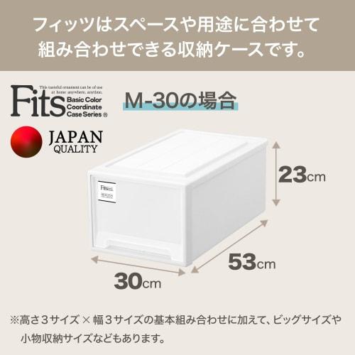 [Mail Order Exclusive 2-Piece Set] Tenma Fits Case Closet Storage Box, 30cm Wide x 53cm Deep x 23cm High, Sagging-Resistant Storage Case, Made in Japa