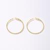LNCHRAN Women's Large Copper Textured Hoop Earrings with Gold Spring Clasp