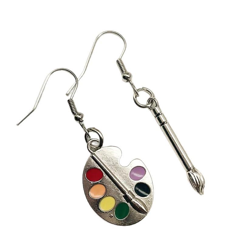 Oil Painting Palette Art Style Cross-Cultural Creative Earrings