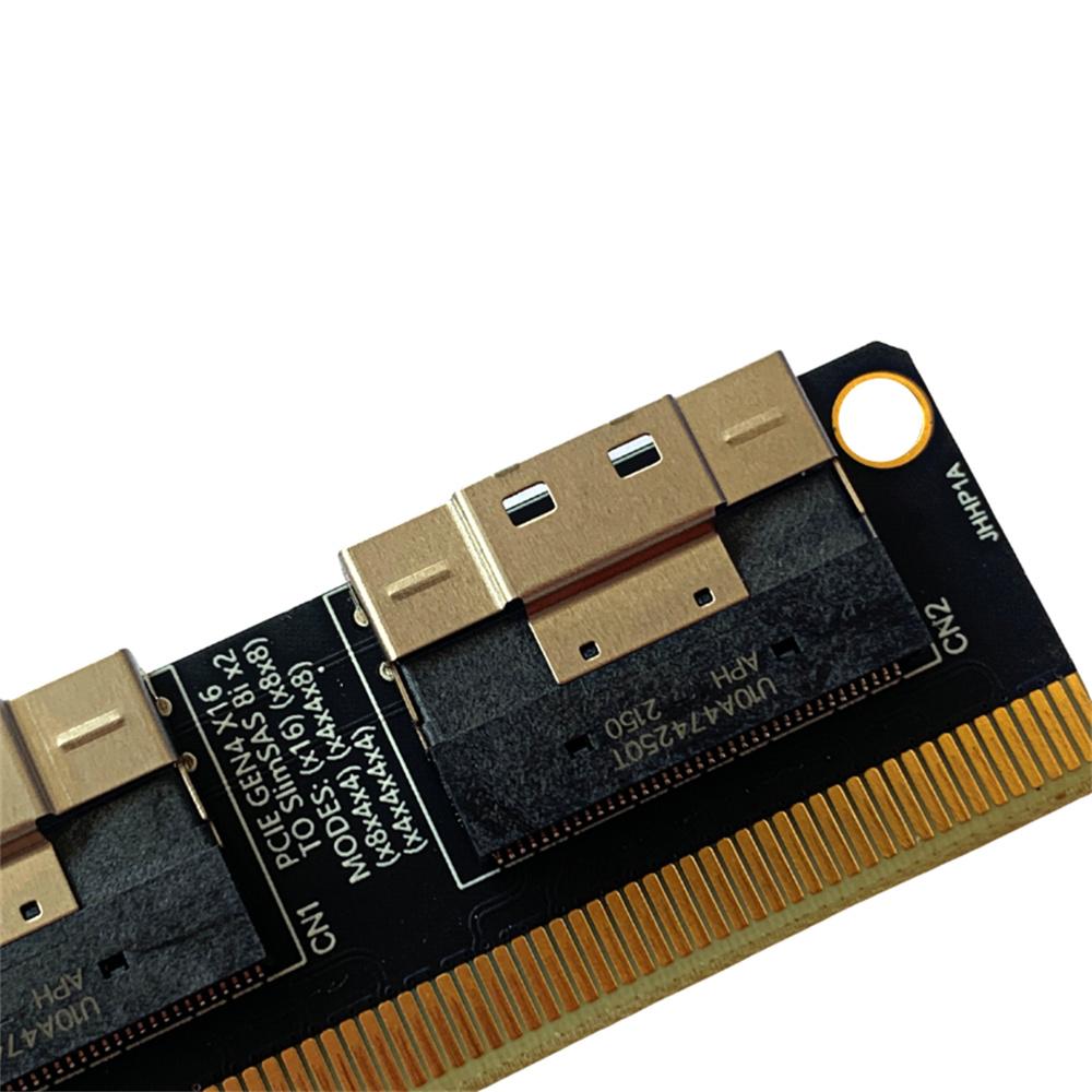 PCIe 4.0 x16 to 4 Port NVMe Expansion Card SlimSAS 8i SFF8654 Graphics Card Hard