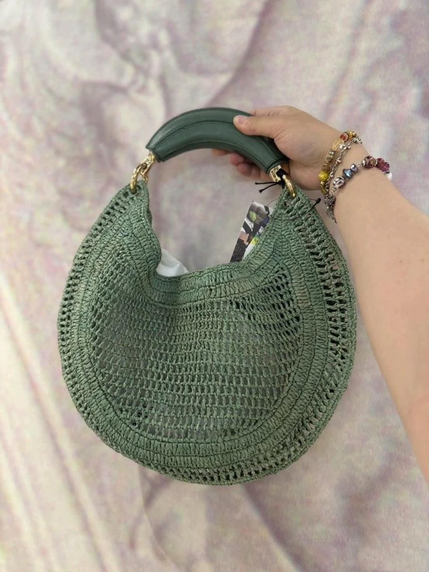 

Classic Beach Straw Woven Bags For Women Luxury Designer Handbag Purse In Sequined Handle Underarm Shoulder