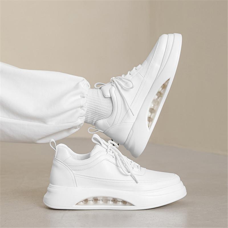 Fashion Men's Shoes White 2025 Autumn New Trend Versatile Casual Sports Shoes Men's Thick Sole Light Non-slip Breathable Shoes for Men