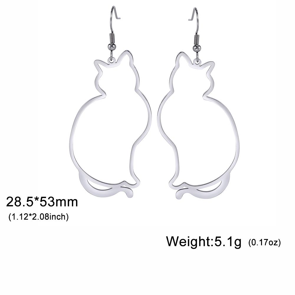 Cazador Cute Animal Cat Women's Earrings 2025 Trend Drop Earrings for Teens Girls Stainless Steel Jewelry Party Birthday Gift
