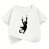 Cute Climbing Cat T Shirts Funny Short Sleeve Kids Childrens Tshirt Boys Girls Summer Spring Casual Top Tee Shirt
