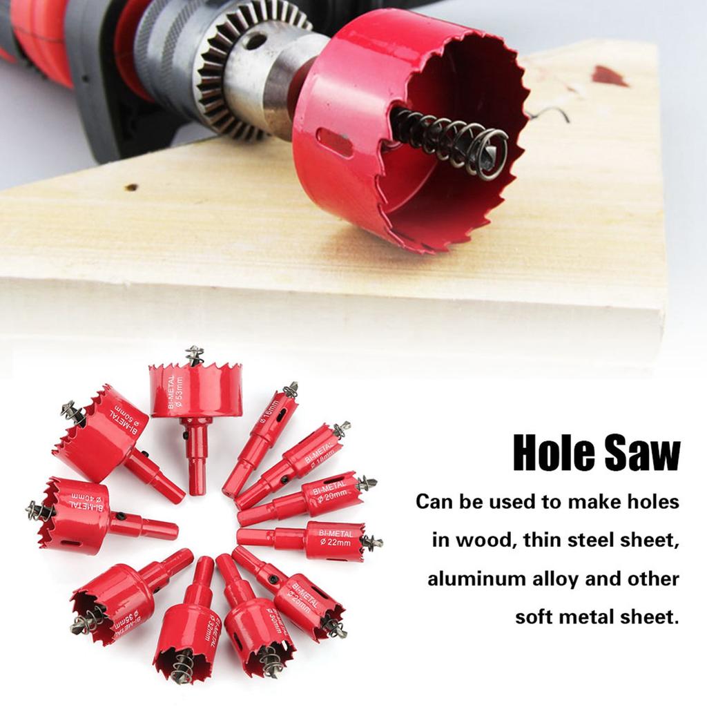 Hole Cutter drill bit M42 Hole Saw Set 16-53mm M42 High Speed Steel Bi metal Holesaw Cutter Hole Saw with Drill Bit