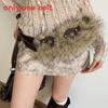 Vintage Western Style Leather Belt With Flower Beads For Women Casual Dresses