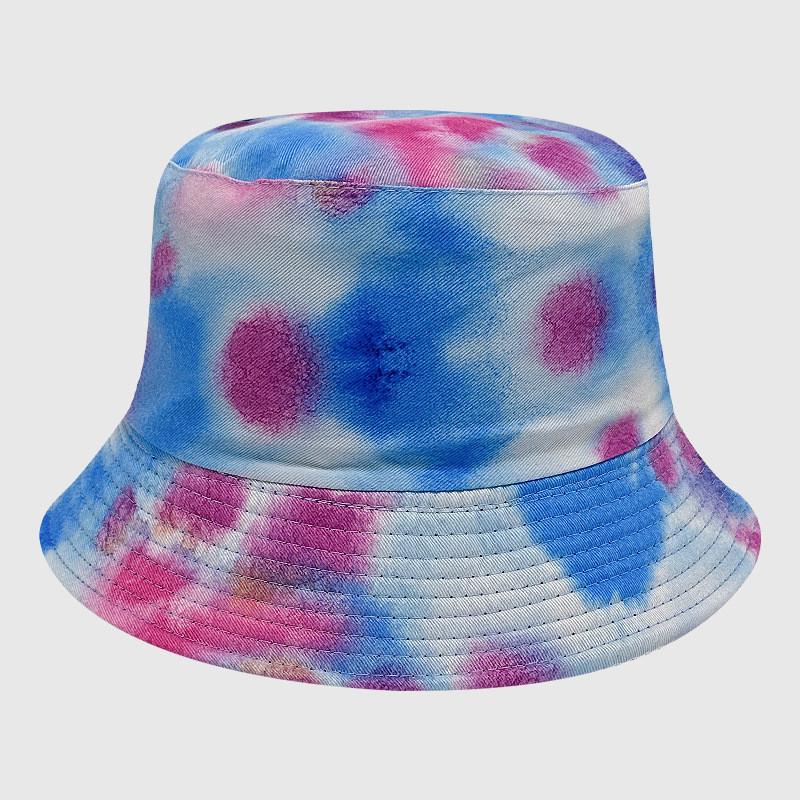 Neutral Summer Tie Dye Printed Fisherman Hat Outdoor Breathable Hat Sunshade