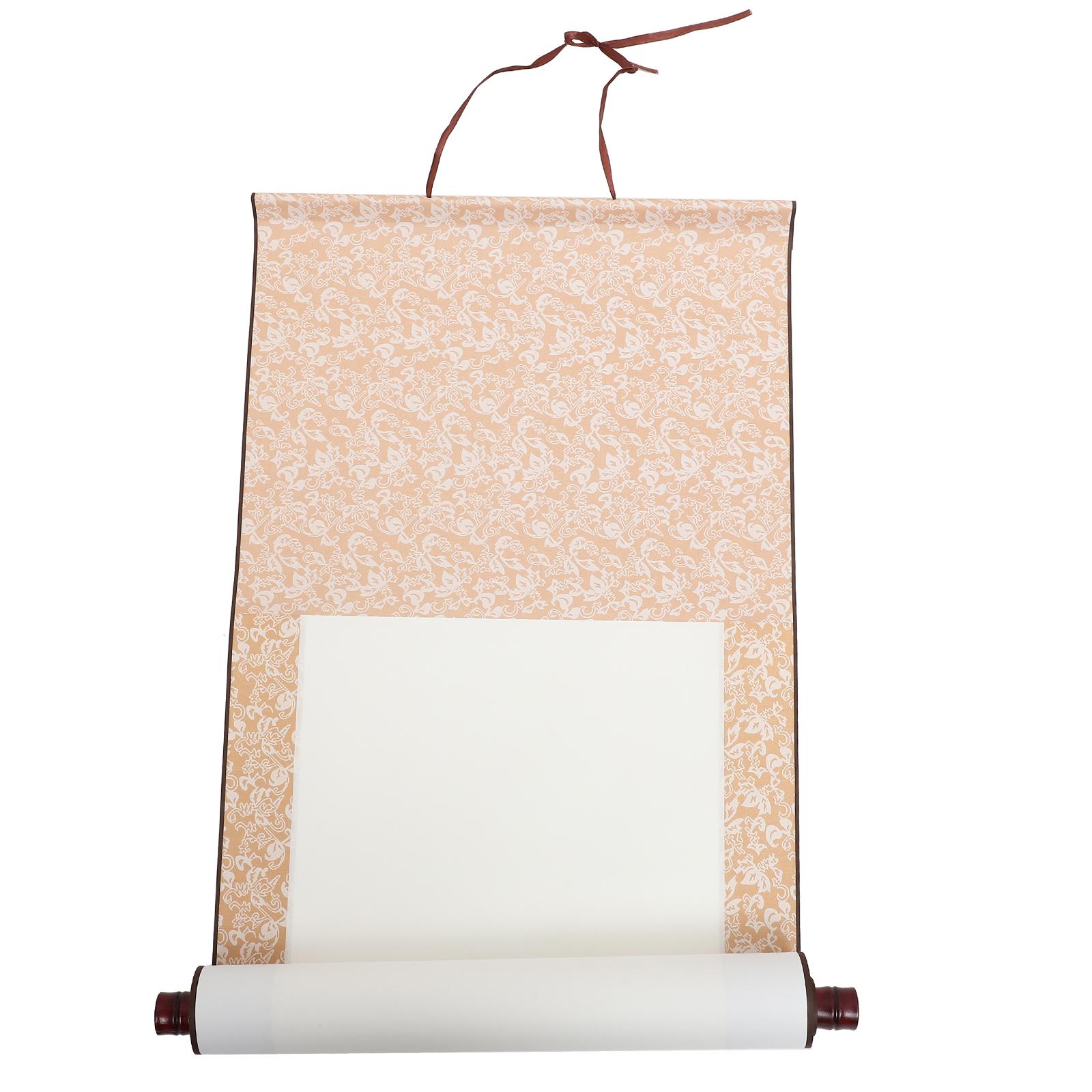 Пустой свиток Портативный Рисовый Каллиграфия Подвесной Вертикальные Свитки Китайская Бумага Сюань Настенный Свиток Принадлежность для Живописи золотистый