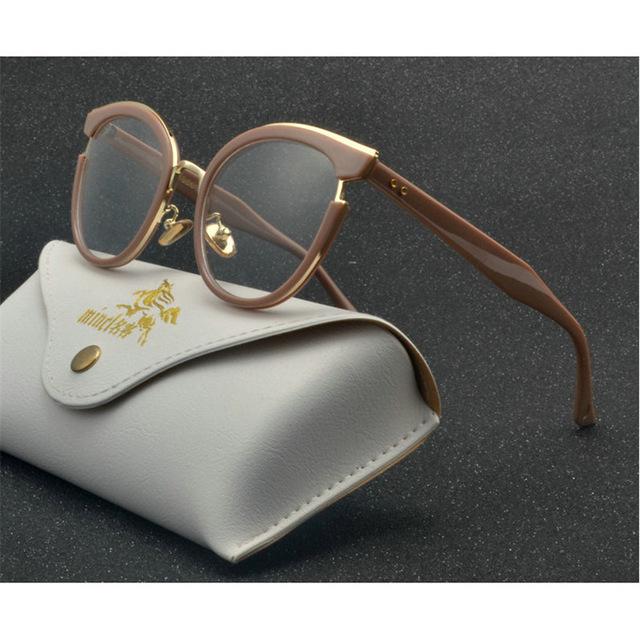 

Clear Reading Glasses Women MINCL Brand Readers Glass Eyeglasses Female Presbyopic Cat Fashion Luxury Diopter +1+1.5+2+3 NX +400 коричневий