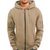 Men's Plus Size Zipper Hoodie with Arm Pockets - Autumn & Winter Casual Sports Jacket