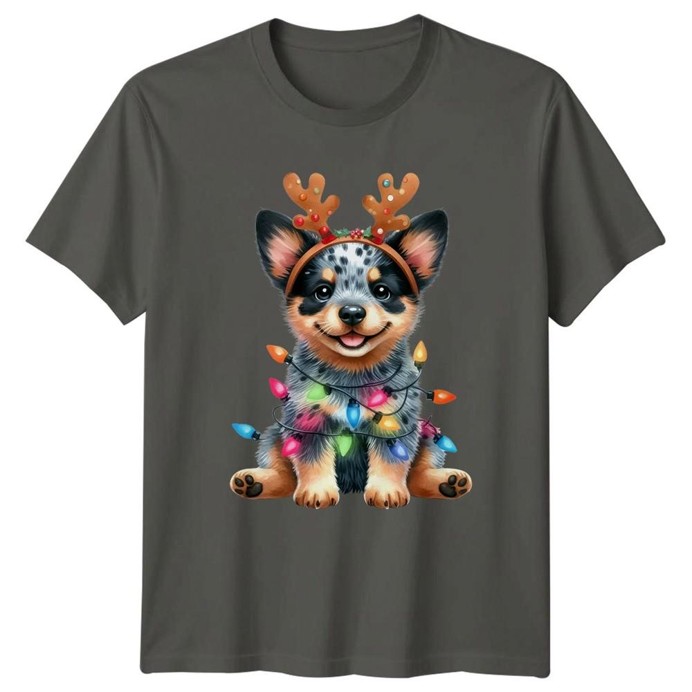 Puppy Dog Christmas Lights Holiday Tee Unisex Unisex Graphic Shirt S