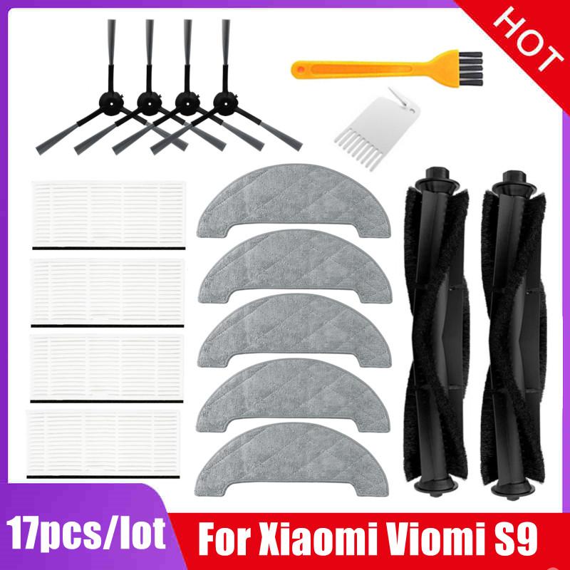 Haupt-Seitenbürste Hepa-Filter Staubbeutel Mopptücher Lappen Zubehör-Set für Xiaomi Viomi S9 Roboter-Staubsauger Ersatzteile