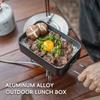 Outdoor Lunch Box Aluminum Alloy Food Container Travel Bento Box for Outdoor Camping Hiking