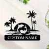 Custom Whale Metal Emblem – Vintage Home Decor for Indoor/Outdoor, Personalized Family Name Wall Art, Ideal Gift for Loved Ones.