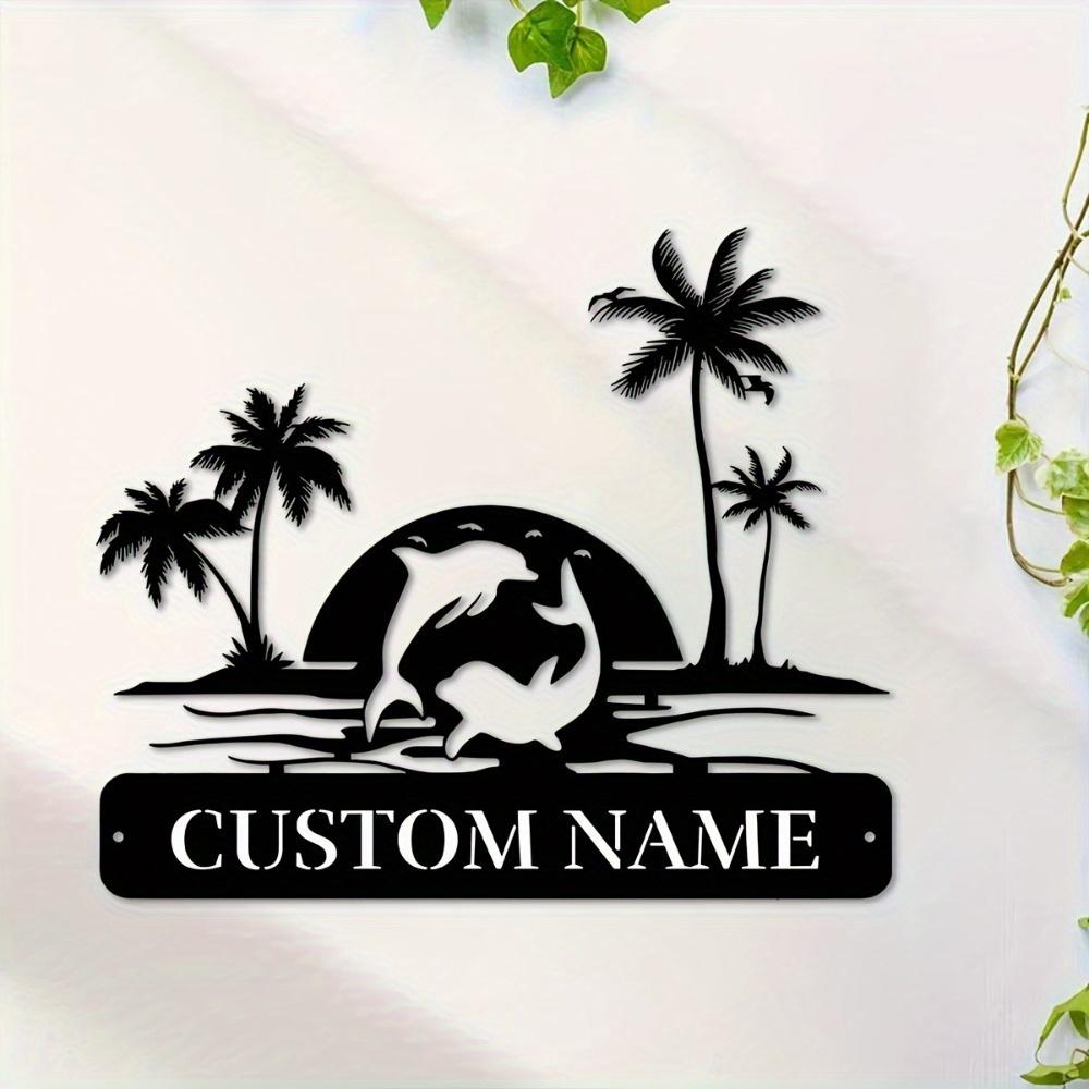 Custom Whale Metal Emblem – Vintage Home Decor for Indoor/Outdoor, Personalized Family Name Wall Art, Ideal Gift for Loved Ones.