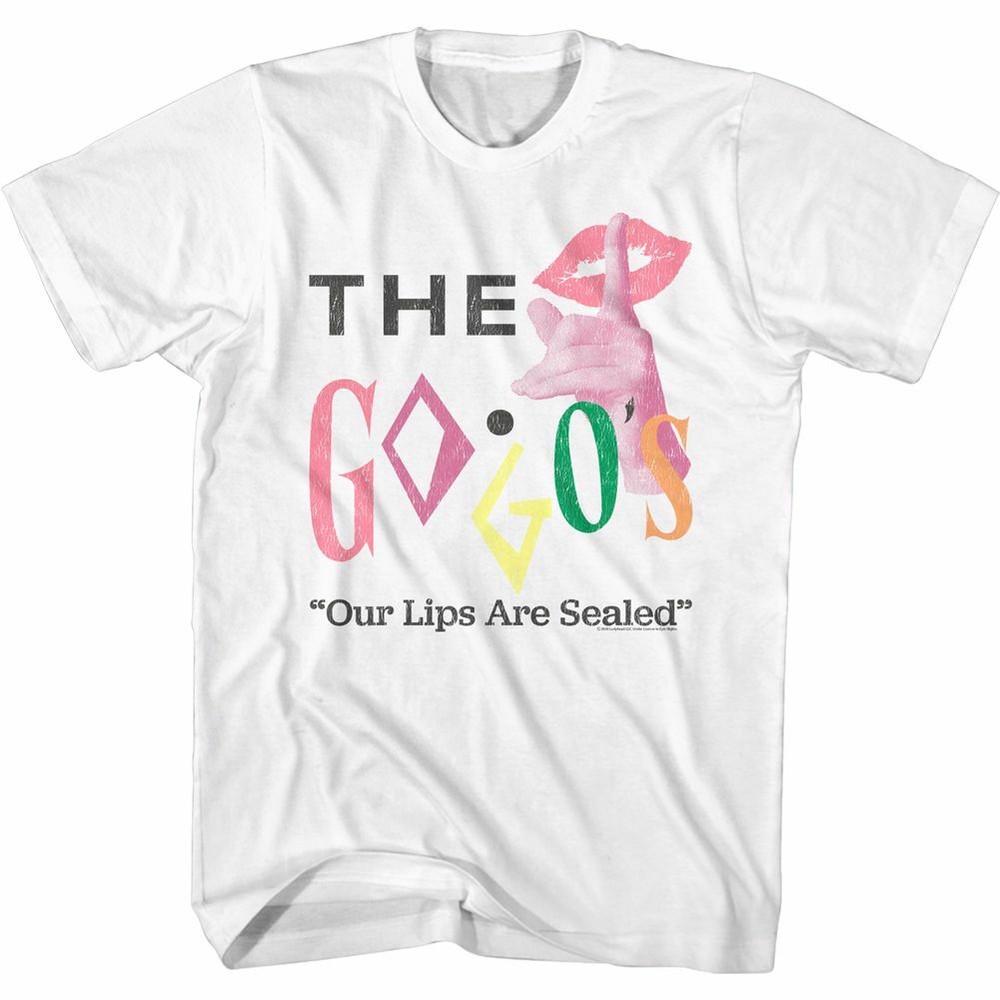 

The Go-Go s Lips Are Sealed White Adult T-Shirt XL