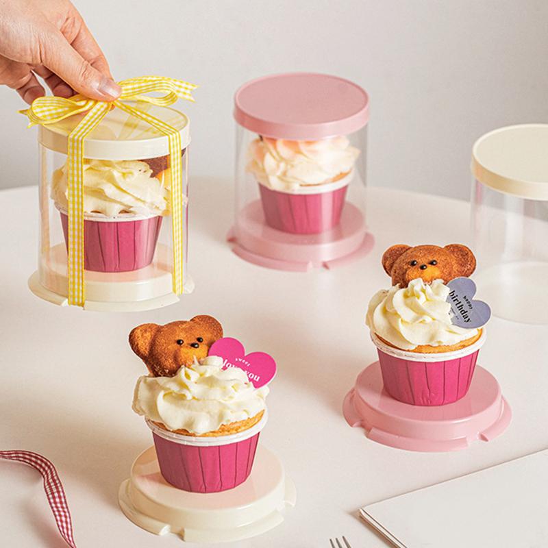 10PCS/Pack Water Resistance Fruit Decoration Cake Cup Simple Dessert Box Dessert Occasions 10x10x11cm/Single