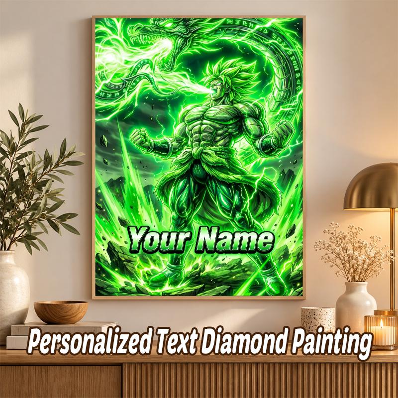 Broly Custom Name Diamond Painting Personalized 5D Full Drill DIY Diamond Art Home Decor
