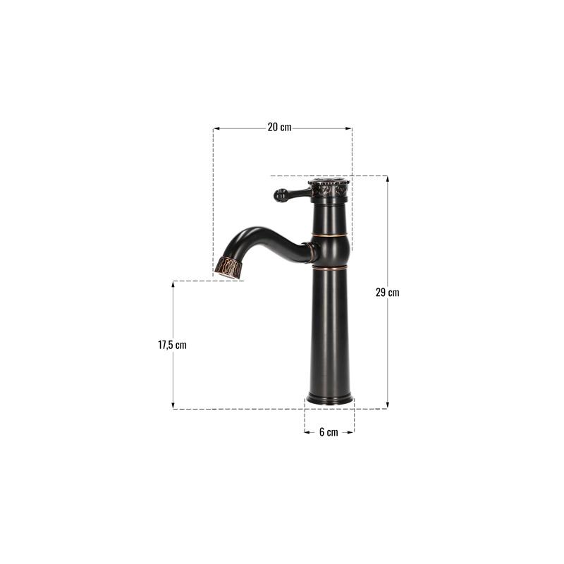 Black LOLA 4 free-standing washbasin tap