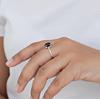 Black Onyx Oval Stacking Ring for Women, 925 Sterling Silver Prong Setting Ring, Minimalist Handmade Boho Gemstone Ring