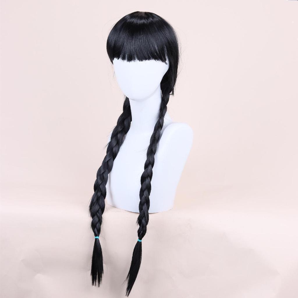 Wednesday Addams Halloween Cosplay Wig - Scary Character Costume from US Drama Movie