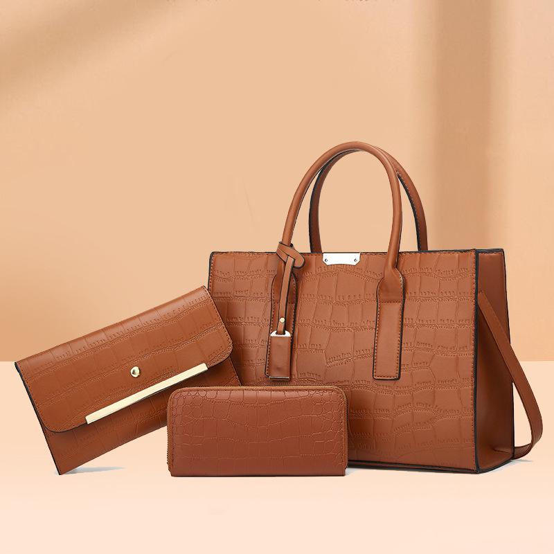 Crocodile Pattern Women'S Handbag Fashion Trend Large Capacity Three-Piece Mother And Child Bag