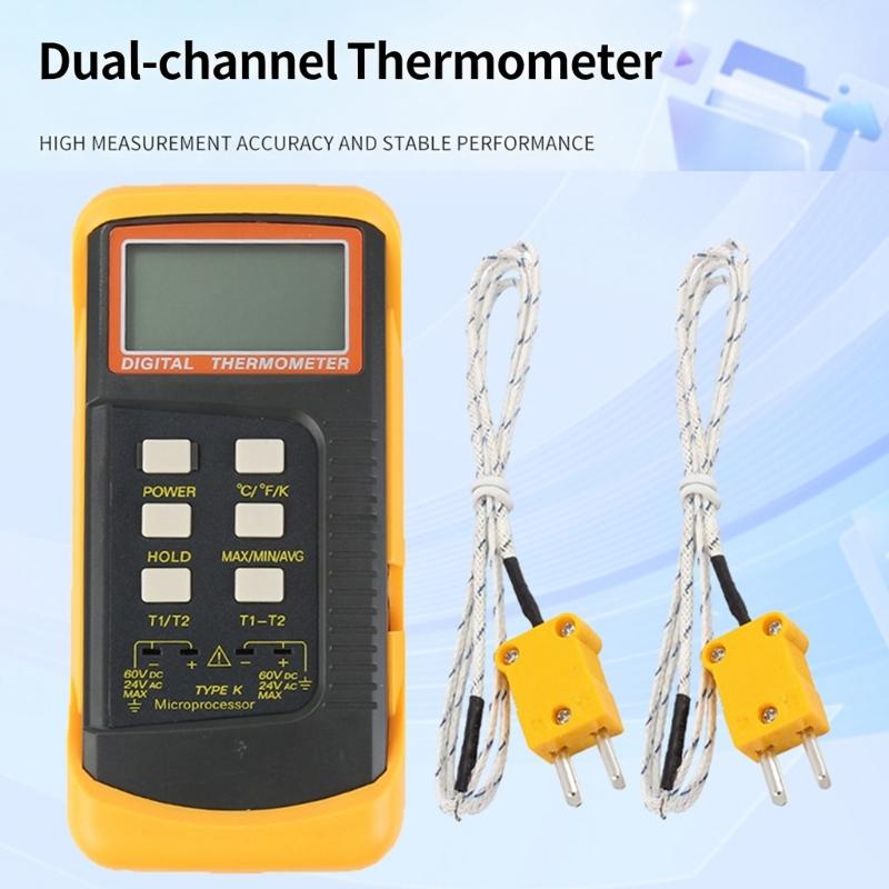 Professional K Type Thermocouple Meter With Two Probes For Industrial And Laboratory Use