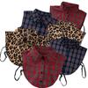 Moda Nuova Camicia a Quadri con Volant Finto Collo Donna Leopardo Finto Collo Falso Donna Ladies Collo Staccabile Rimovibile Nep Kraagie