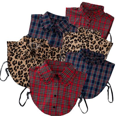 Fashion New Plaid Ruffle Fake Collar Shirt Women Leopard Fake False Collar Woman Ladies Detachable Collar Removable Nep Kraagie