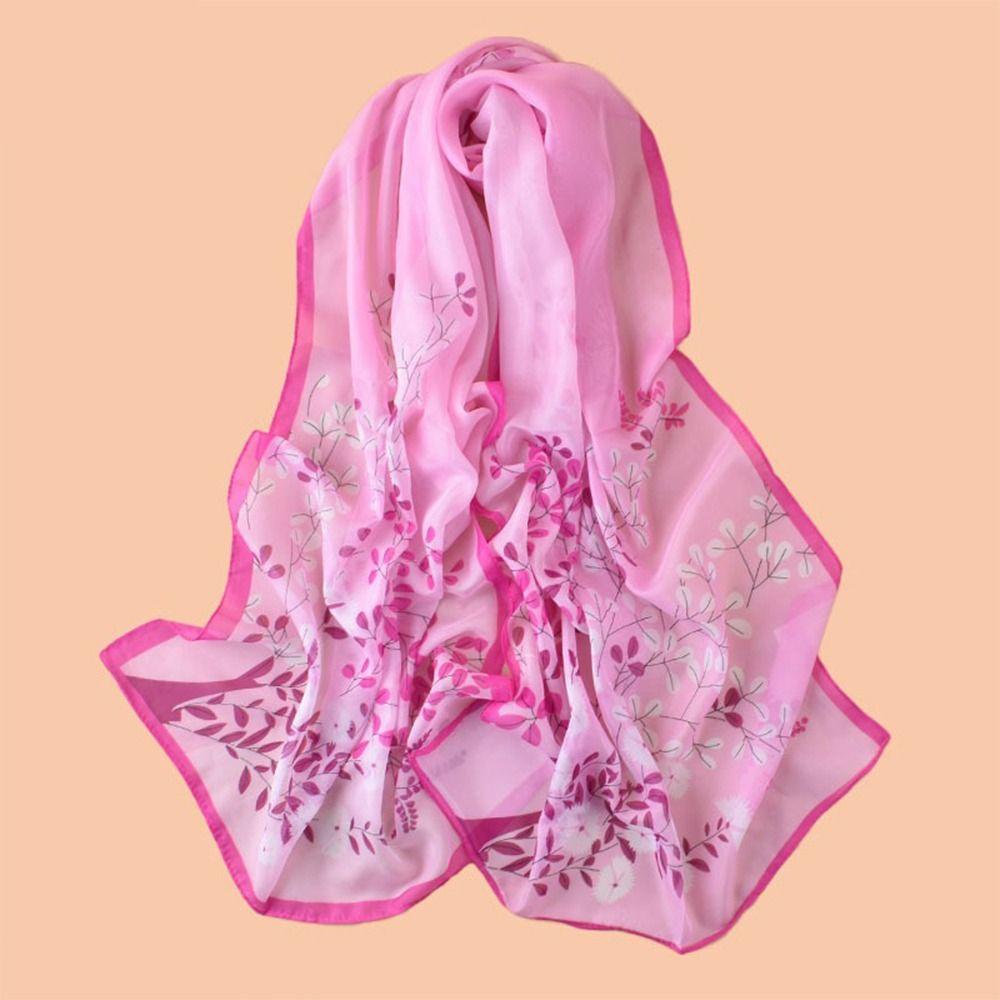 Thin Chiffon Scarf Floral Print Female Wrap Shawls New Beach Scarves  Spring