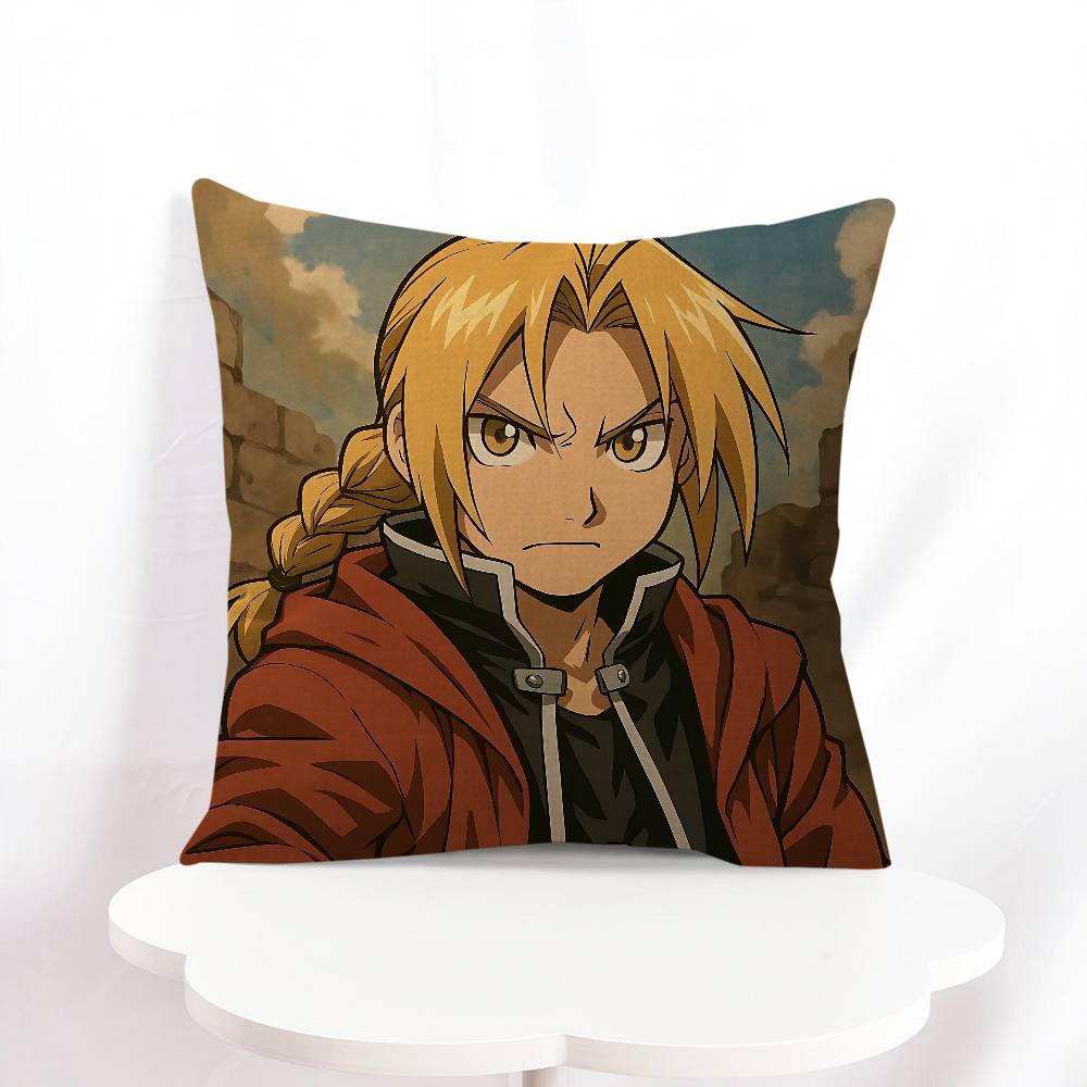 E-Edward Elric Cushion Cover Pillowcase Upholstery Sofa Throw Pillow Home Decor Pillowcas