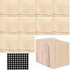 Dicunoy 20PCS Unfinished Wood Coasters, Square Blank Wooden Coasters for Crafts, Thick Coasters with 80PCS Foam Knots for DIY Mosaic Coasters,
