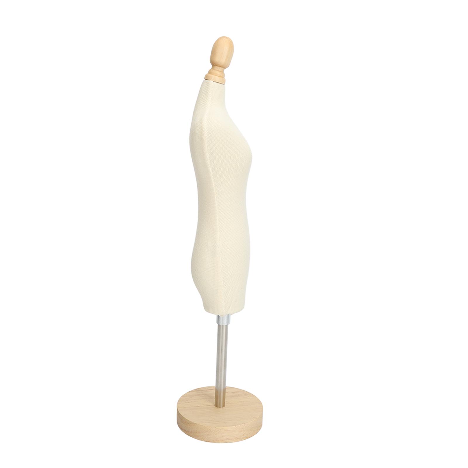 

Dress Form Female Mannequin Torso Mini Dress Model with Wooden Base for Sewing Display Photo Teaching 1 4