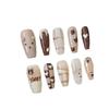 Coffee Teddy Colored Bear Wearing Nail Patches Nail Art Cartoon Detachable Heart
