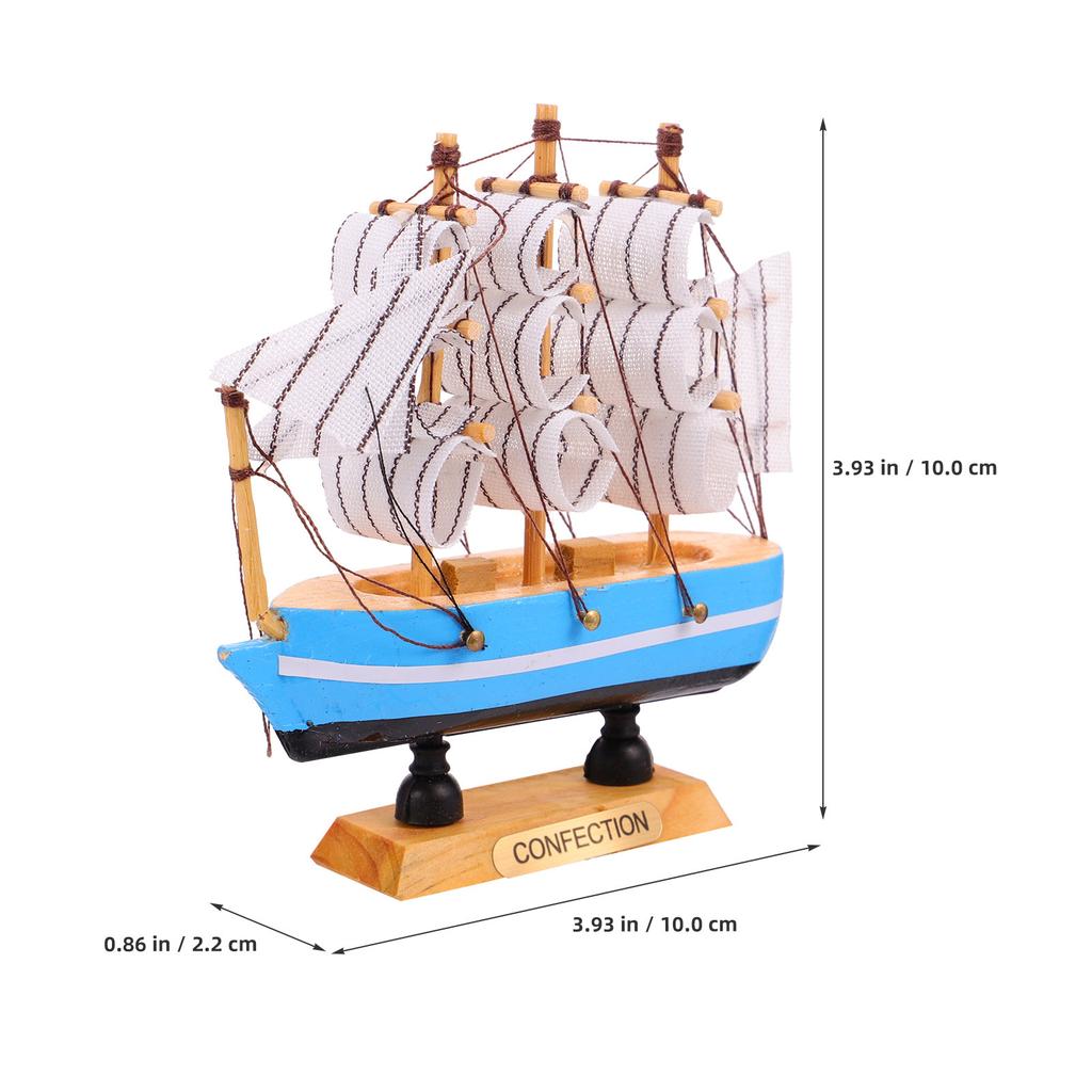 Wooden Sailboat Cake Ornament for Graduation Party Decoration Exquisite Home Office Desk Shelf Dining Table Decor Craft